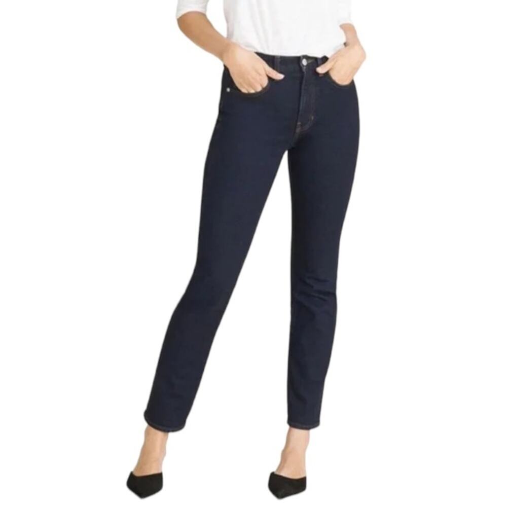 Veronica Beard Ryleigh Slim Straight Leg Jeans In Dark Night Size 31